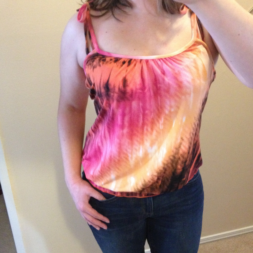 Watercolor Print Stretch Top - Picture 2 of 2